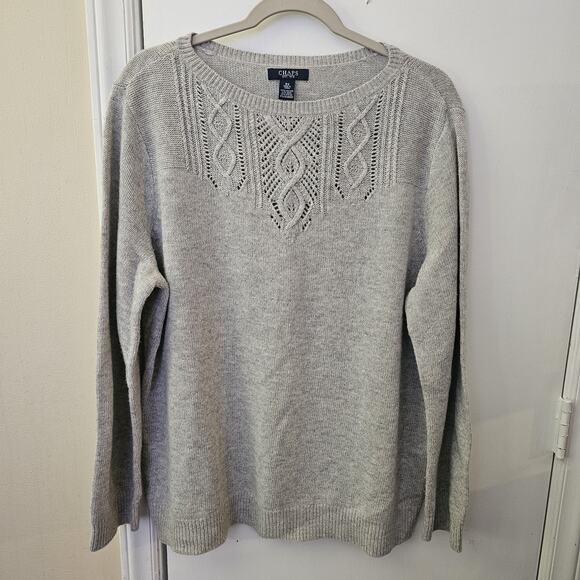 Chaps Wool Cashmere Blend Heather Gray Sweater Size 3X Classic Staple Timeless - Picture 1 of 3